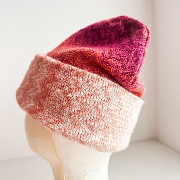 Missoni PInk Red Orange Wool Blend Hat OS - Picture 5 of 10